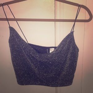 Never worn silver crop top
